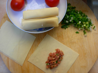 roll the bean curd leaves